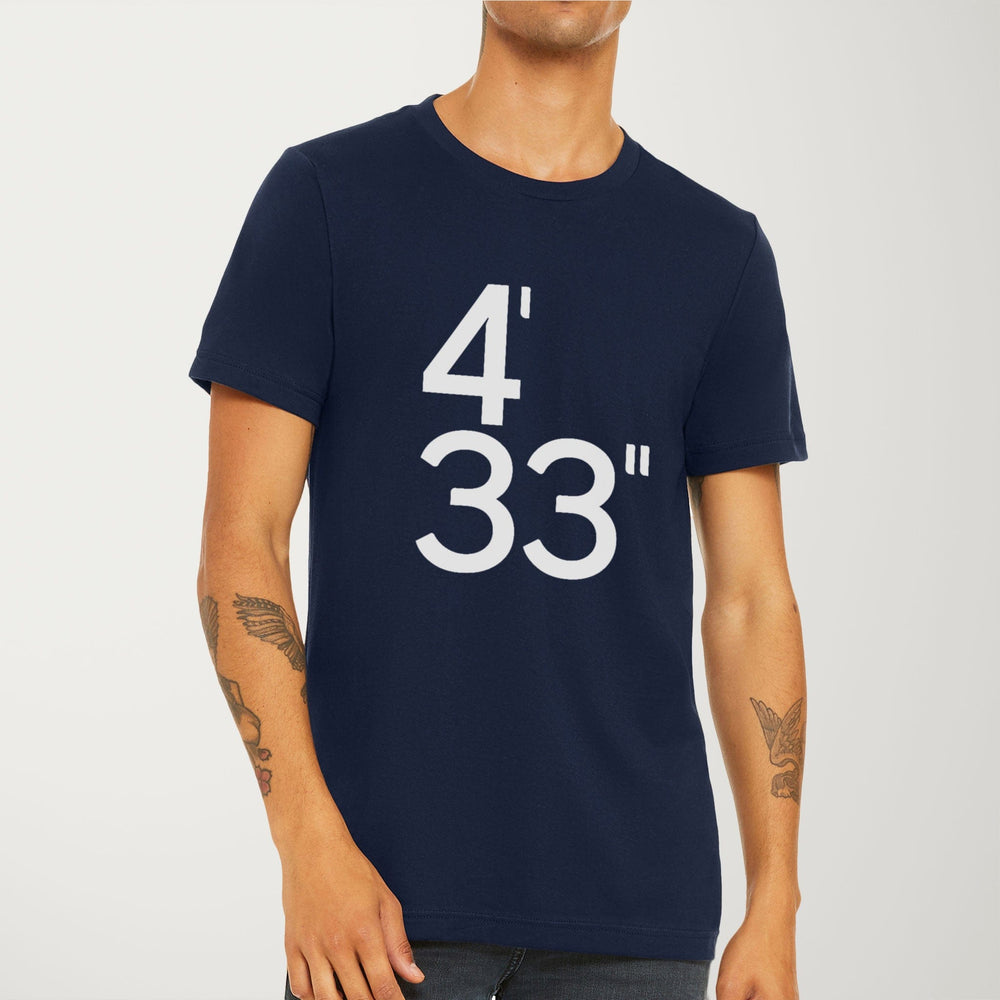 john cage: 4'33" classic tee in navy, worn