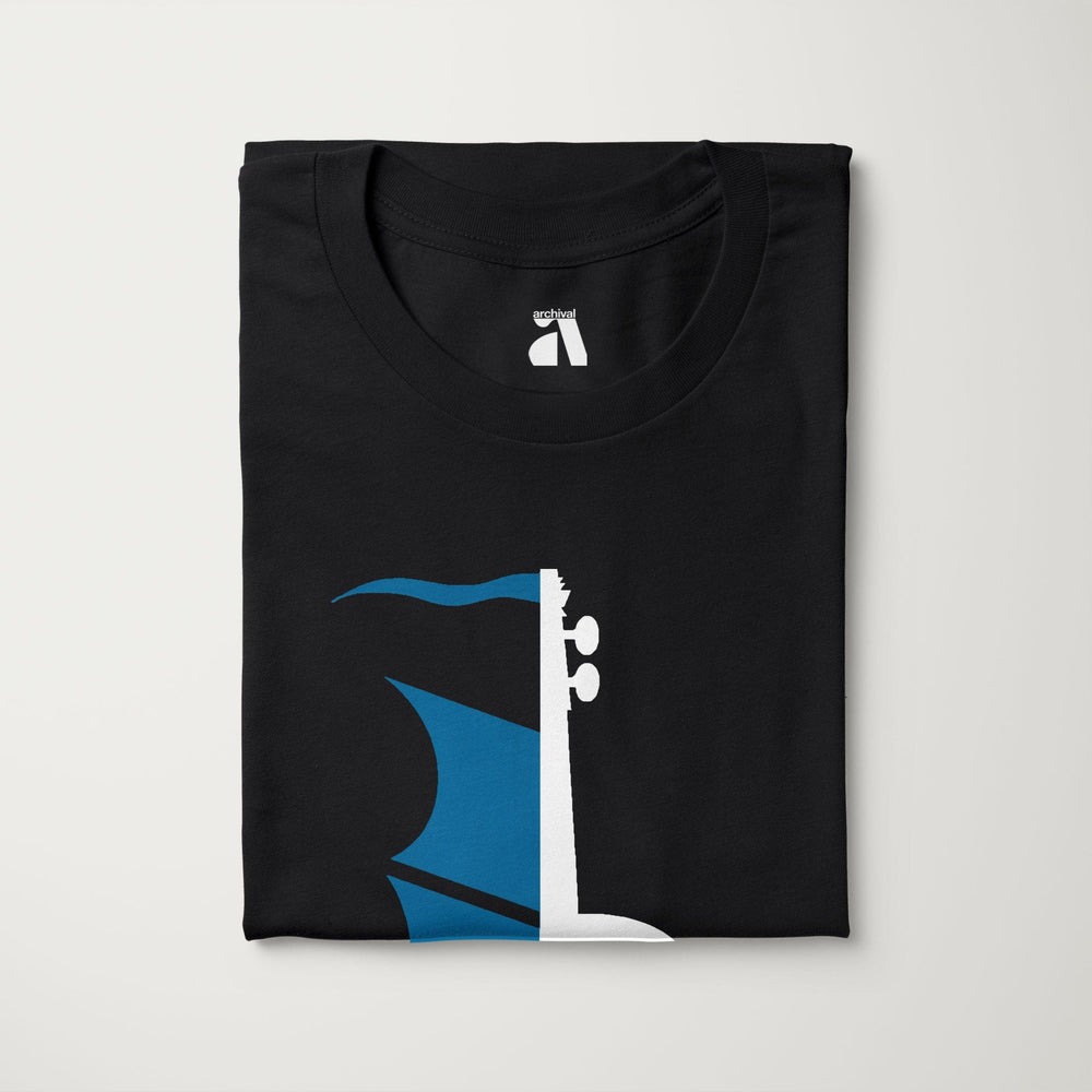 sea of song classic tee in vintage black, folded