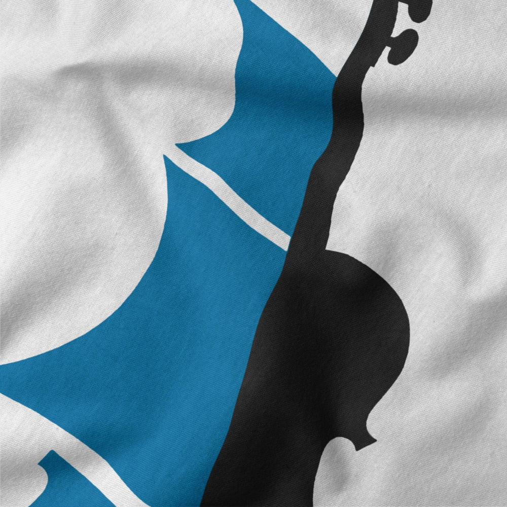 sea of song classic tee in vintage white, close-up of the print