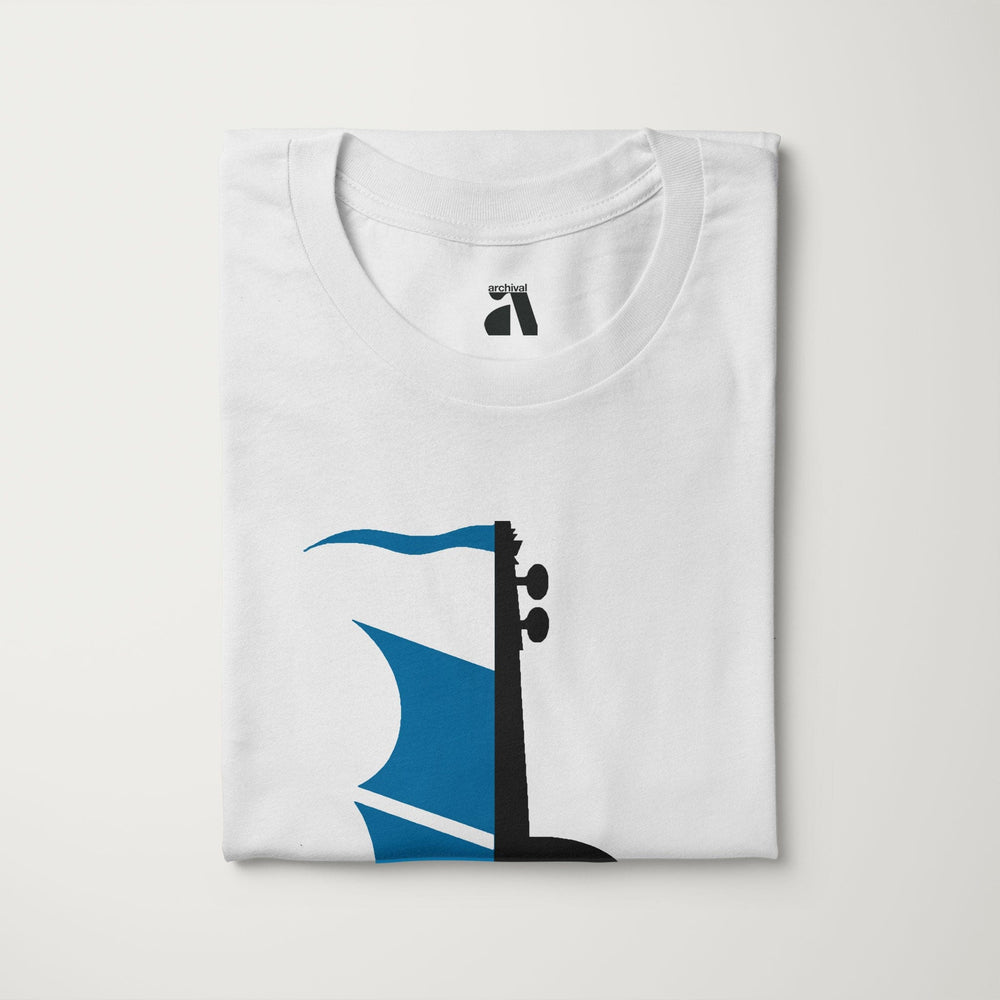 sea of song classic tee in vintage white, folded
