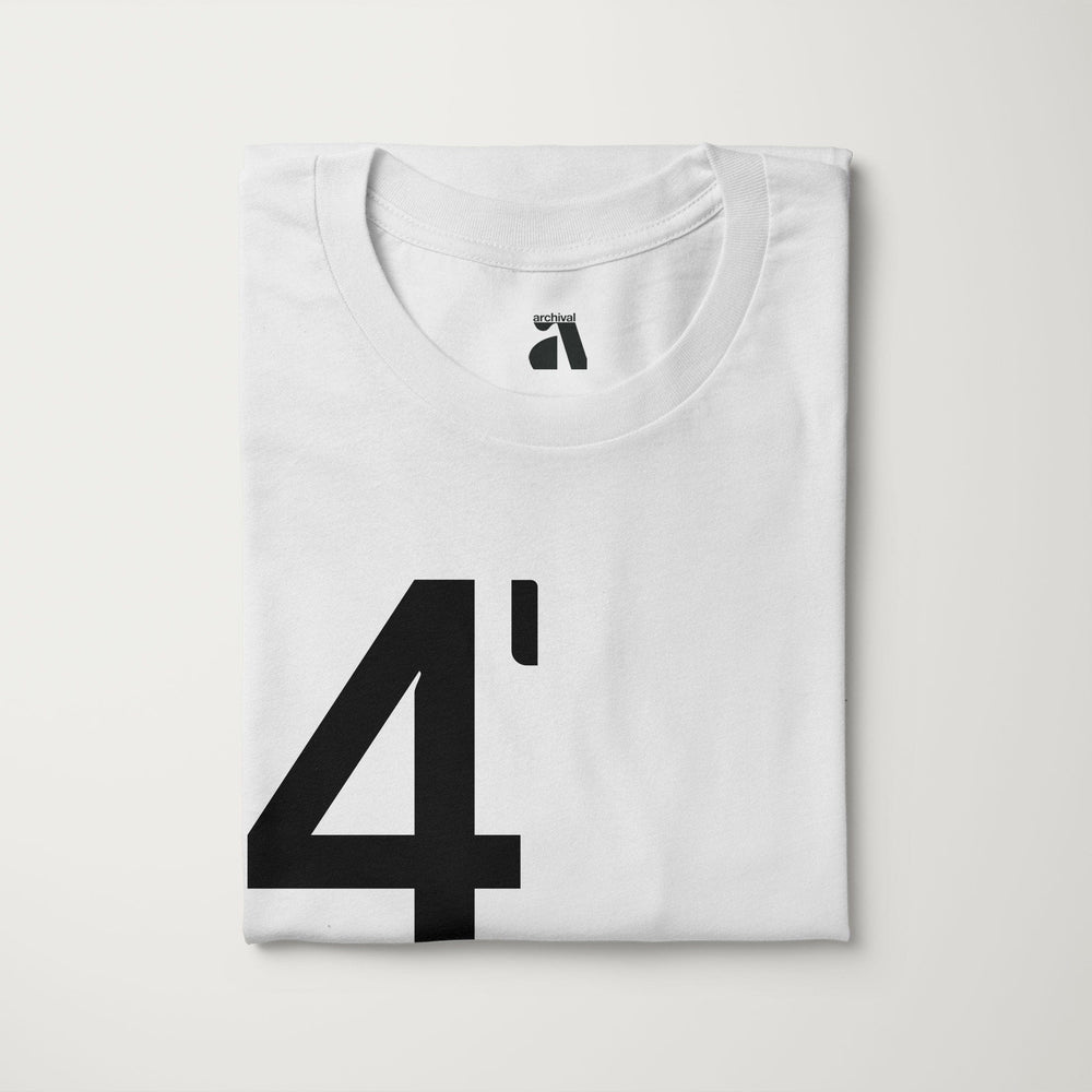 john cage: 4'33" classic tee in vintage white, folded