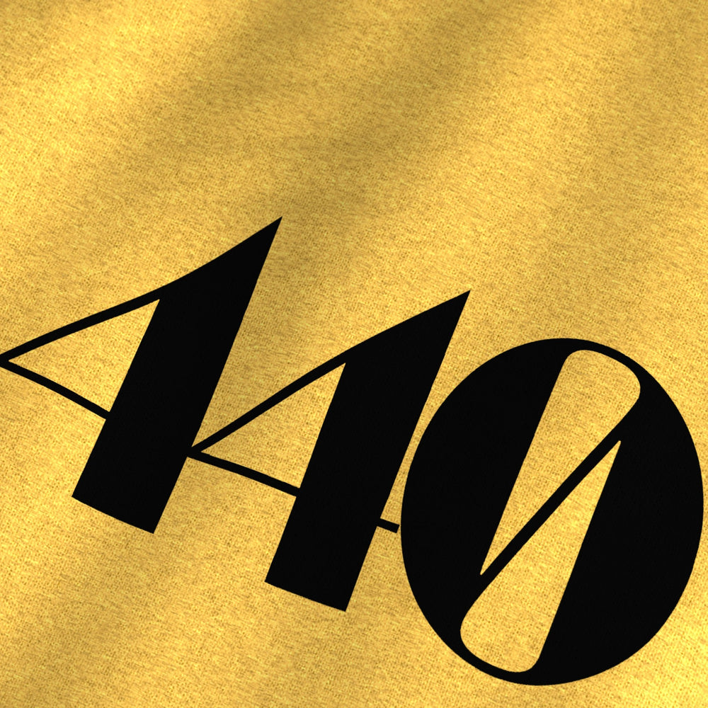 A440: Indie Film Classic Tee in Heather Yellow Gold, close-up