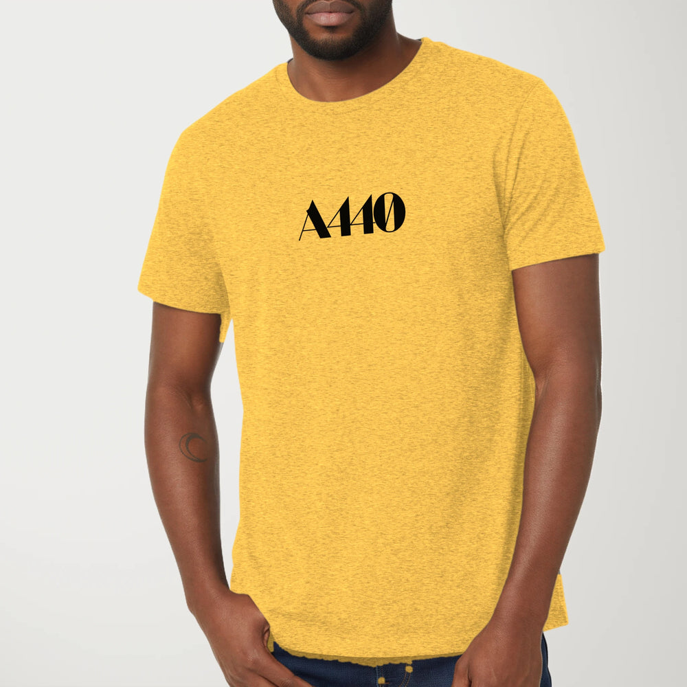 A440: Indie Film Classic Tee in Heather Yellow Gold, model