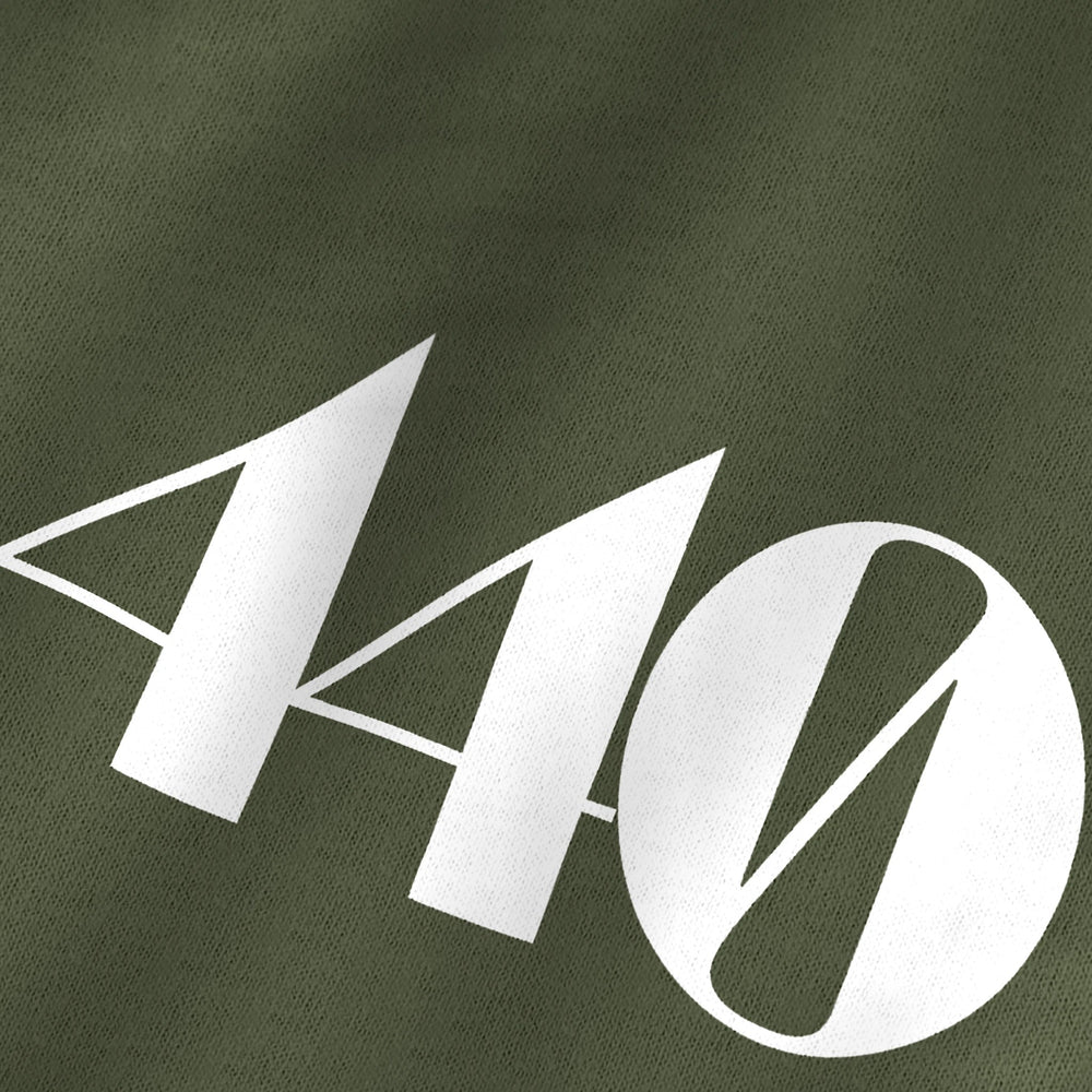 A440: Indie Film Classic Tee in Military Green, close-up