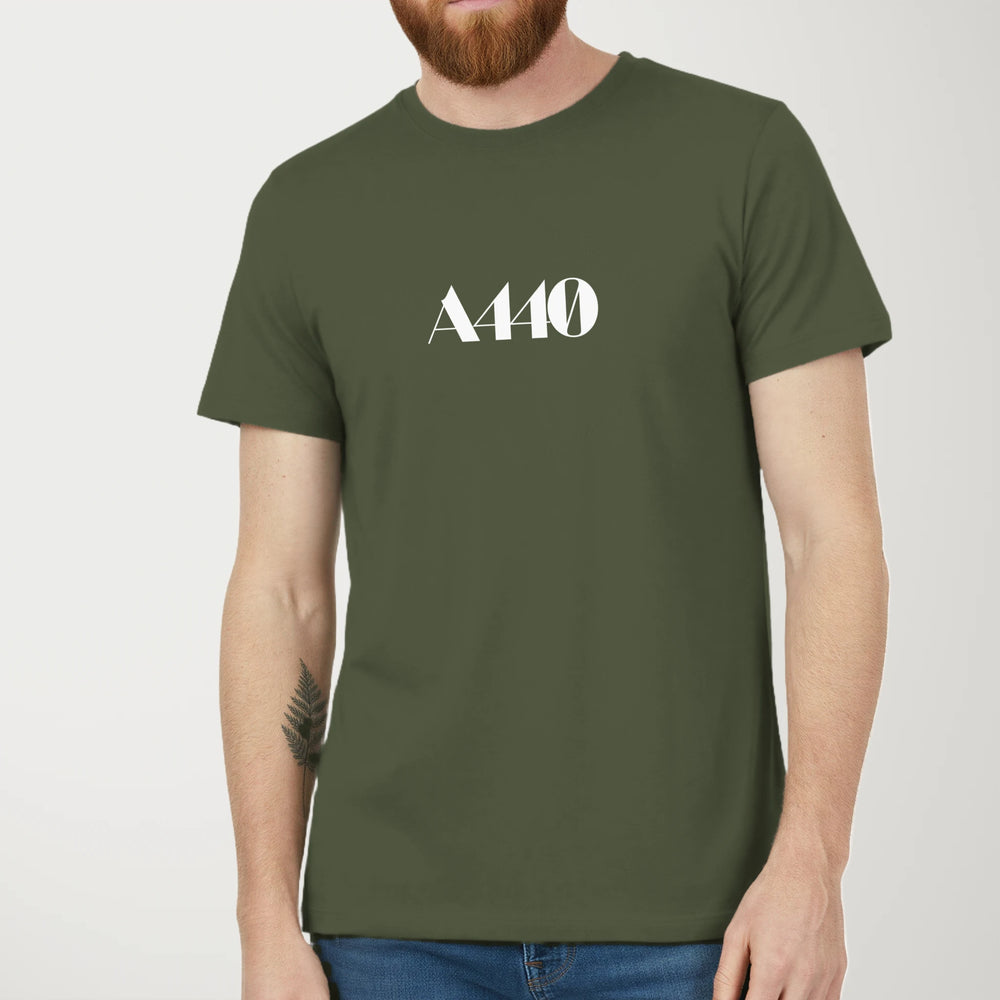 A440: Indie Film Classic Tee in Military Green, model