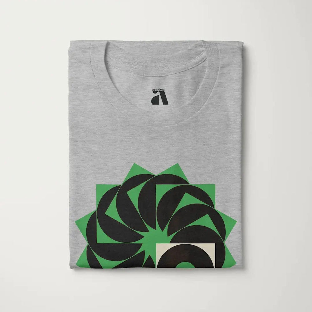 analog enthusiast society classic tee in athletic heather, folded