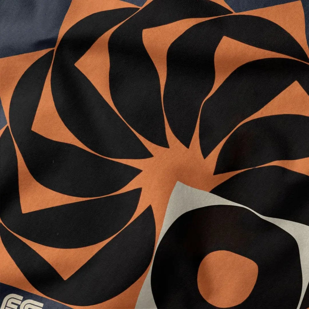 analog enthusiast society classic tee in navy, close-up of the print