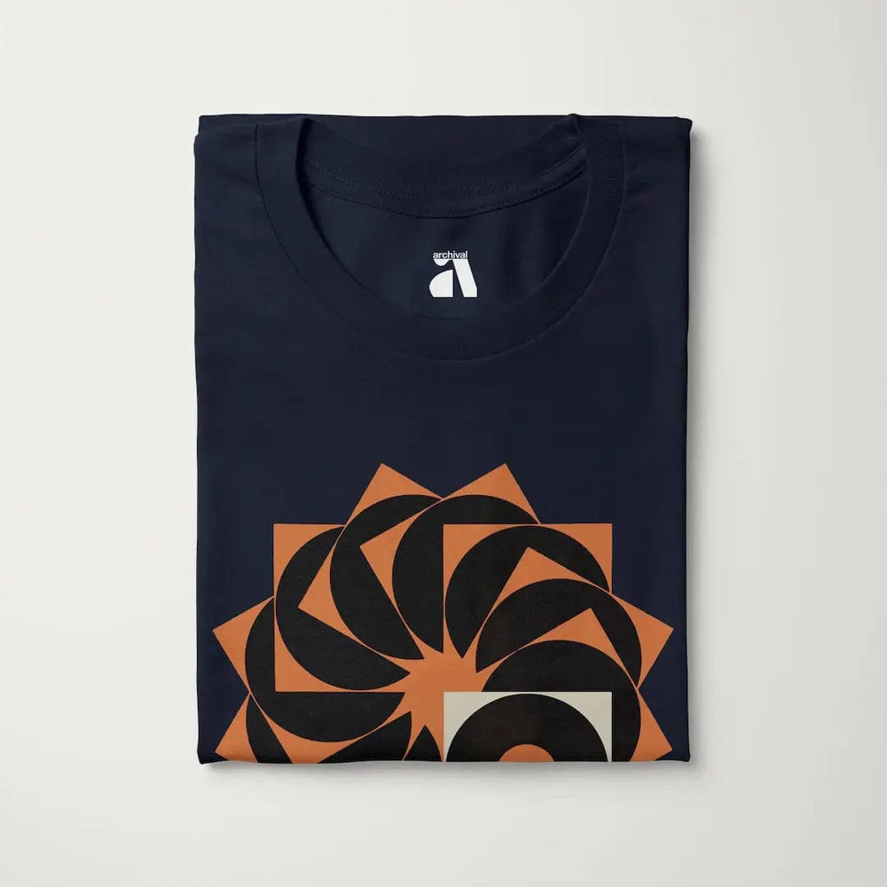 analog enthusiast society classic tee in navy, folded