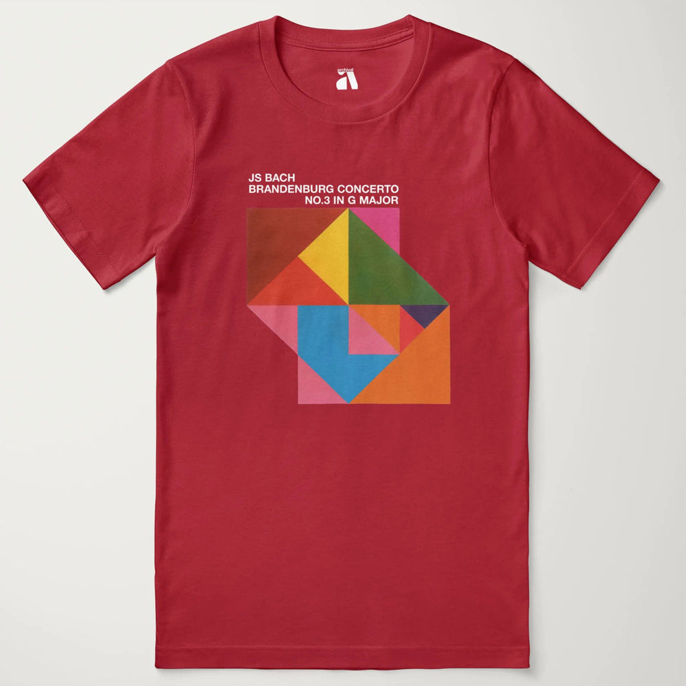 bach: brandenburg concerto no. 3 classic tee in canvas red, laid flat