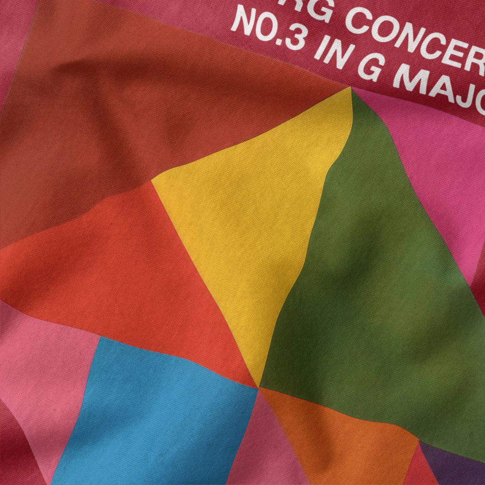 bach: brandenburg concerto no. 3 classic tee in canvas red, close-up of the print