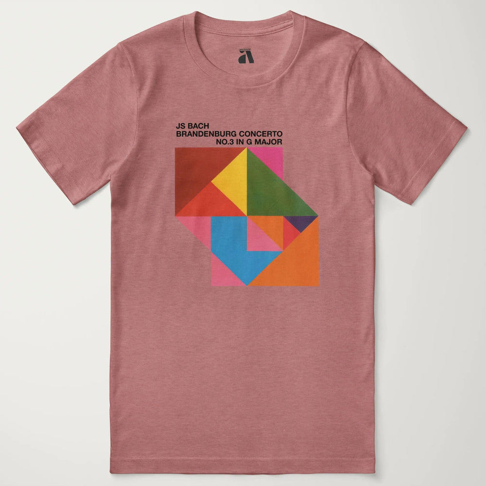 bach: brandenburg concerto no. 3 classic tee in heather mauve, laid flat