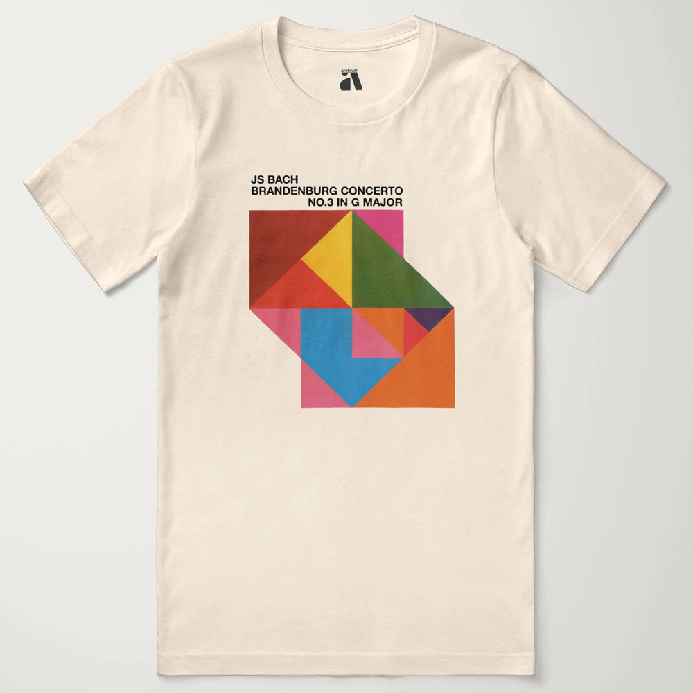 bach: brandenburg concerto no. 3 classic tee in natural, laid flat