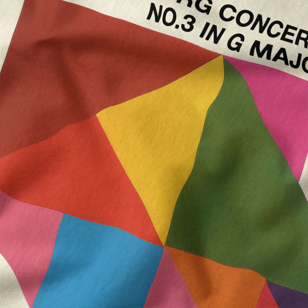 bach: brandenburg concerto no. 3 classic tee in natural, close-up of the print