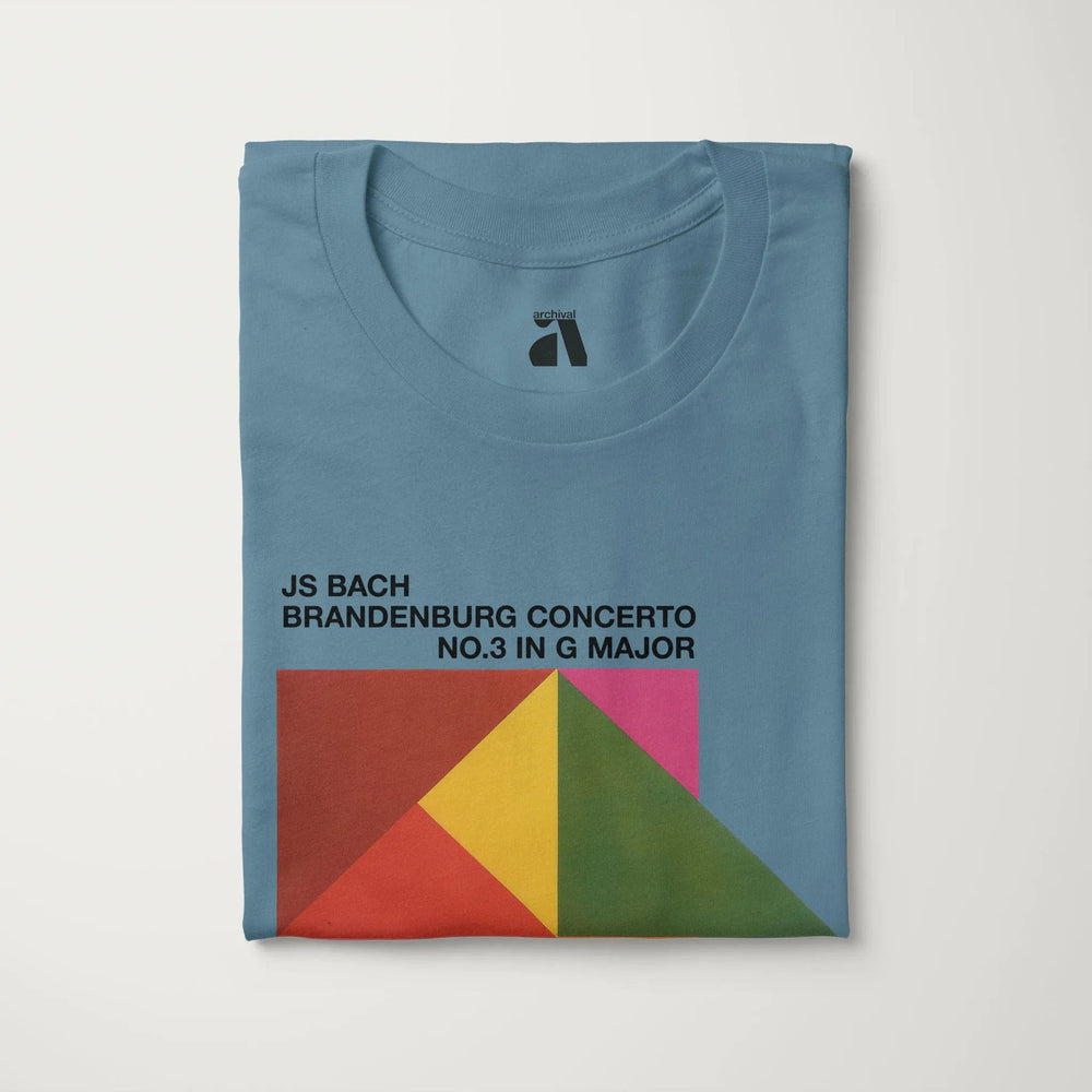 bach: brandenburg concerto no. 3 classic tee in steel blue, folded