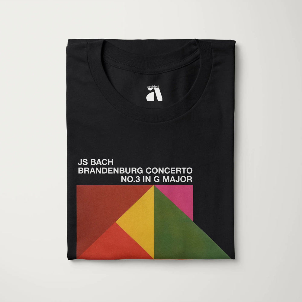 bach: brandenburg concerto no. 3 classic tee in vintage black, folded