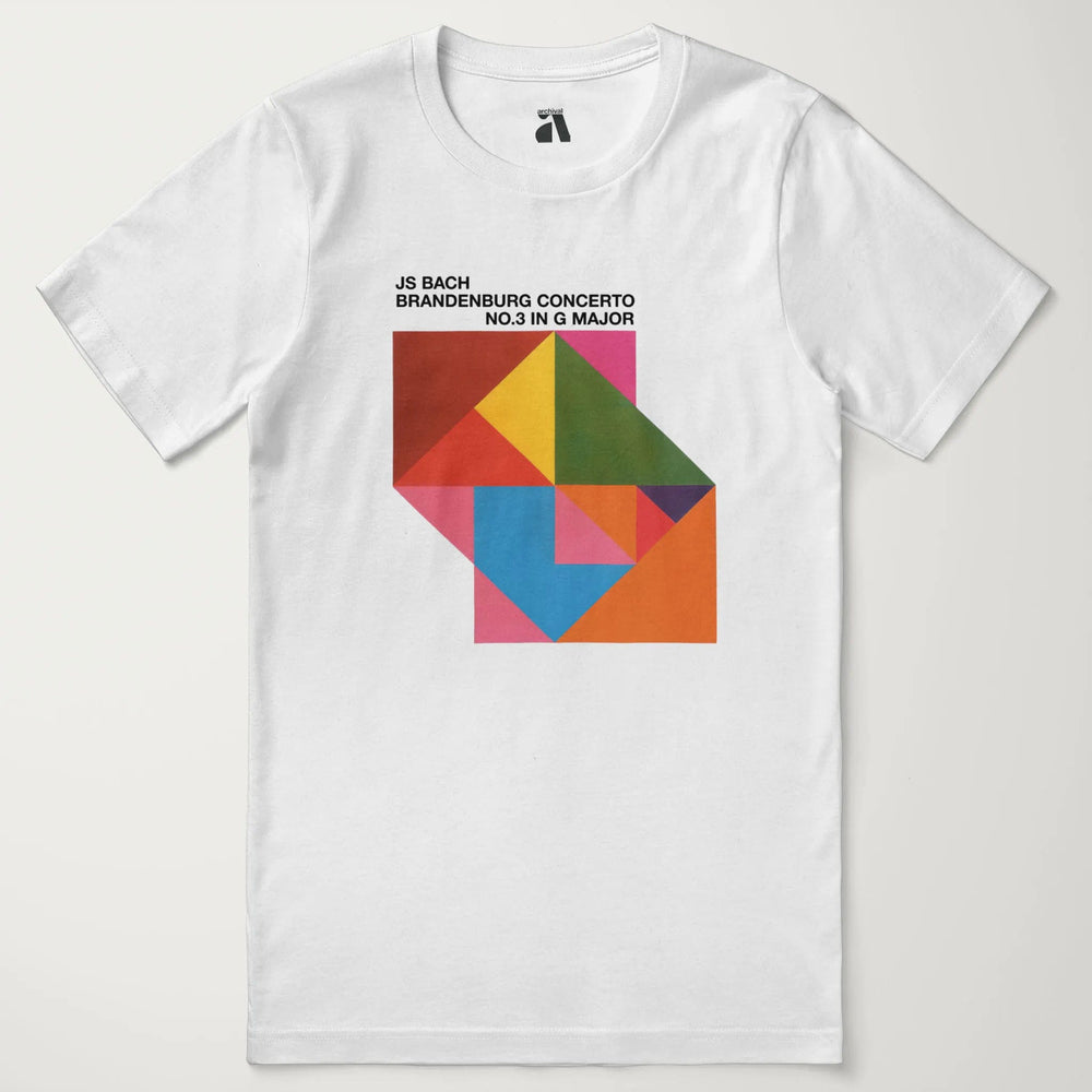 bach: brandenburg concerto no. 3 classic tee in vintage white, laid flat