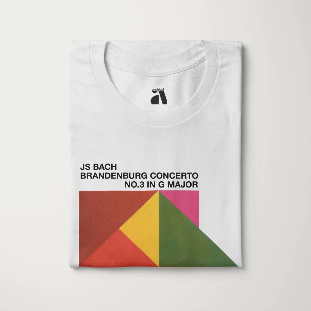 bach: brandenburg concerto no. 3 classic tee in vintage white, folded