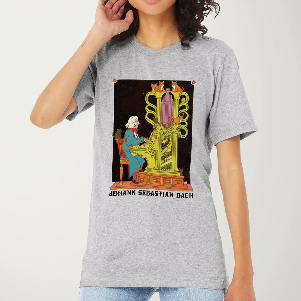 bach: organ cats classic tee in athletic heather, worn