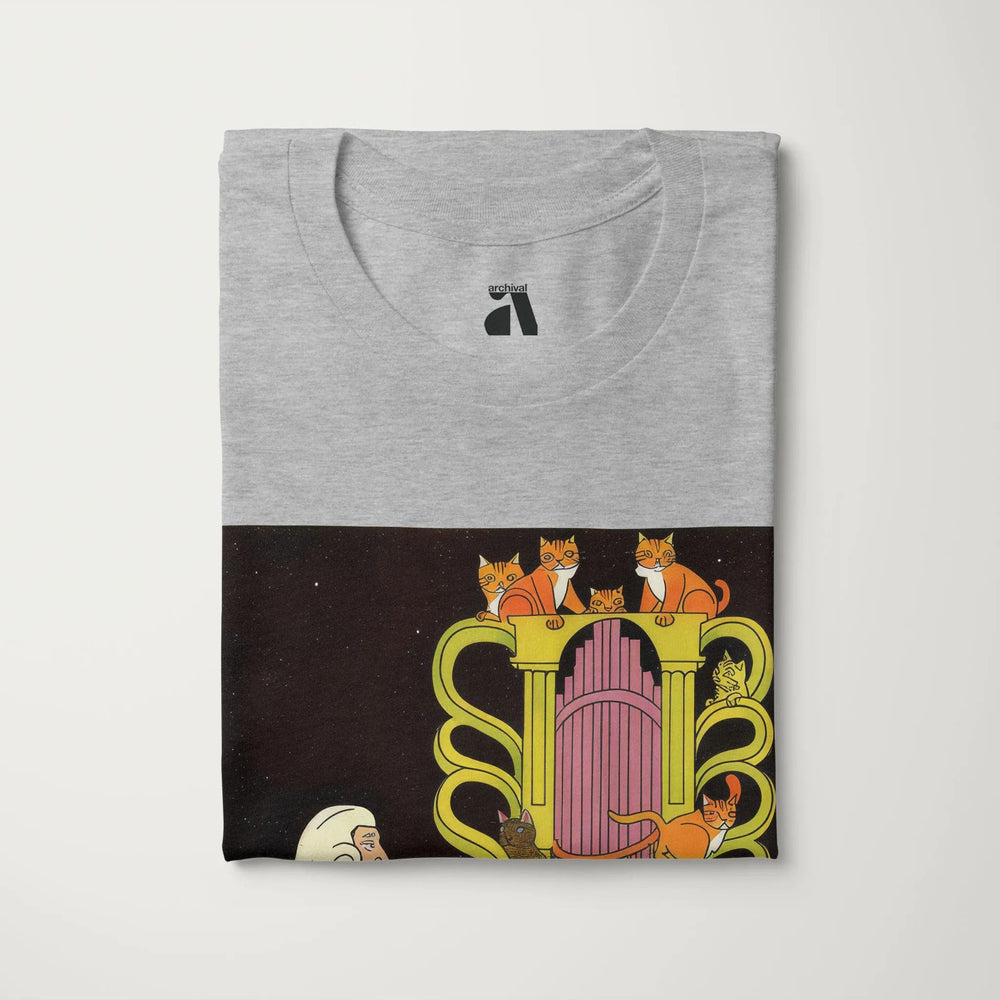 bach: organ cats classic tee in athletic heather, folded