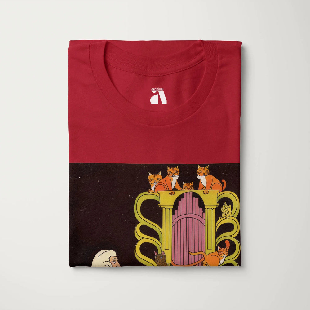 bach: organ cats classic tee in canvas red, folded