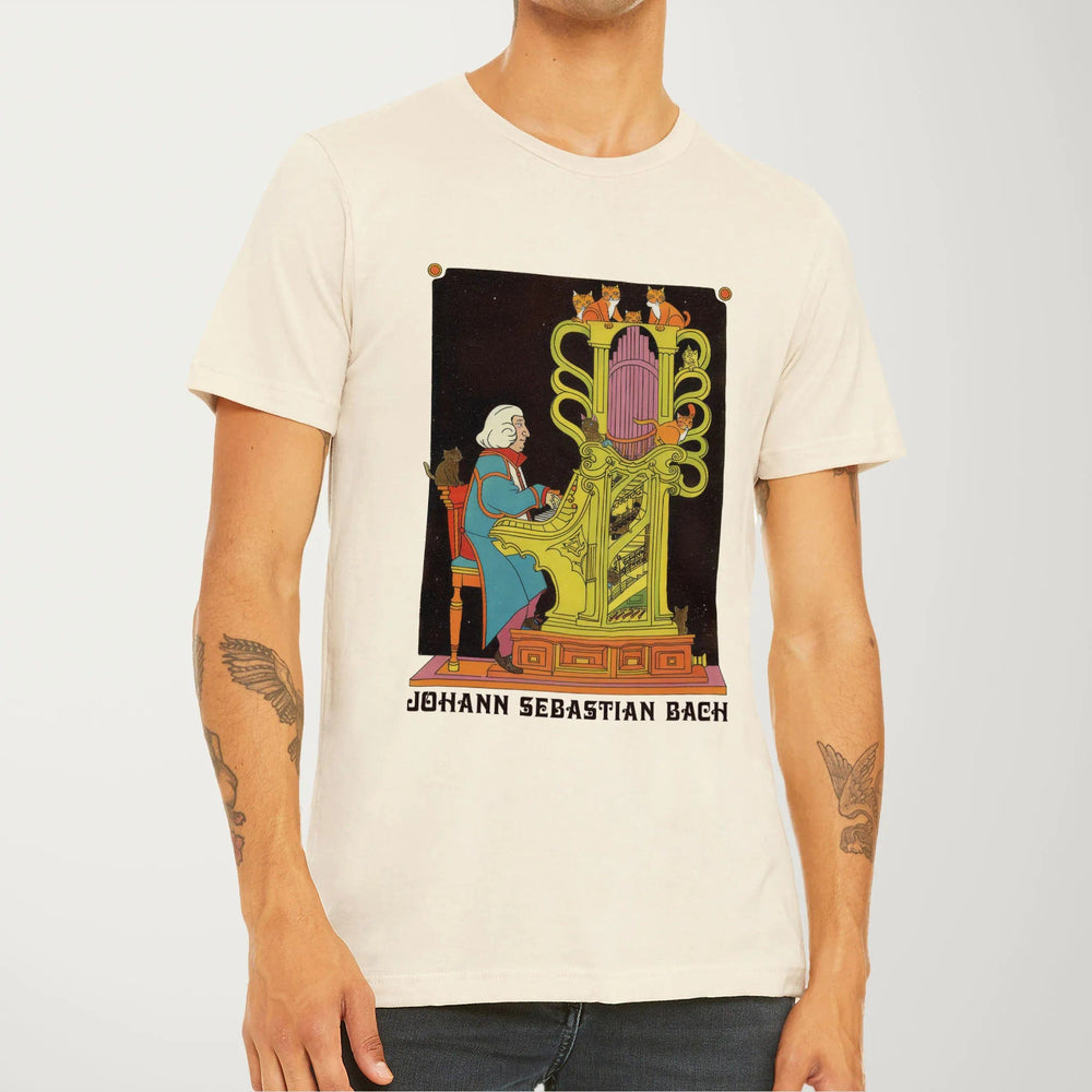 bach: organ cats classic tee in natural, worn