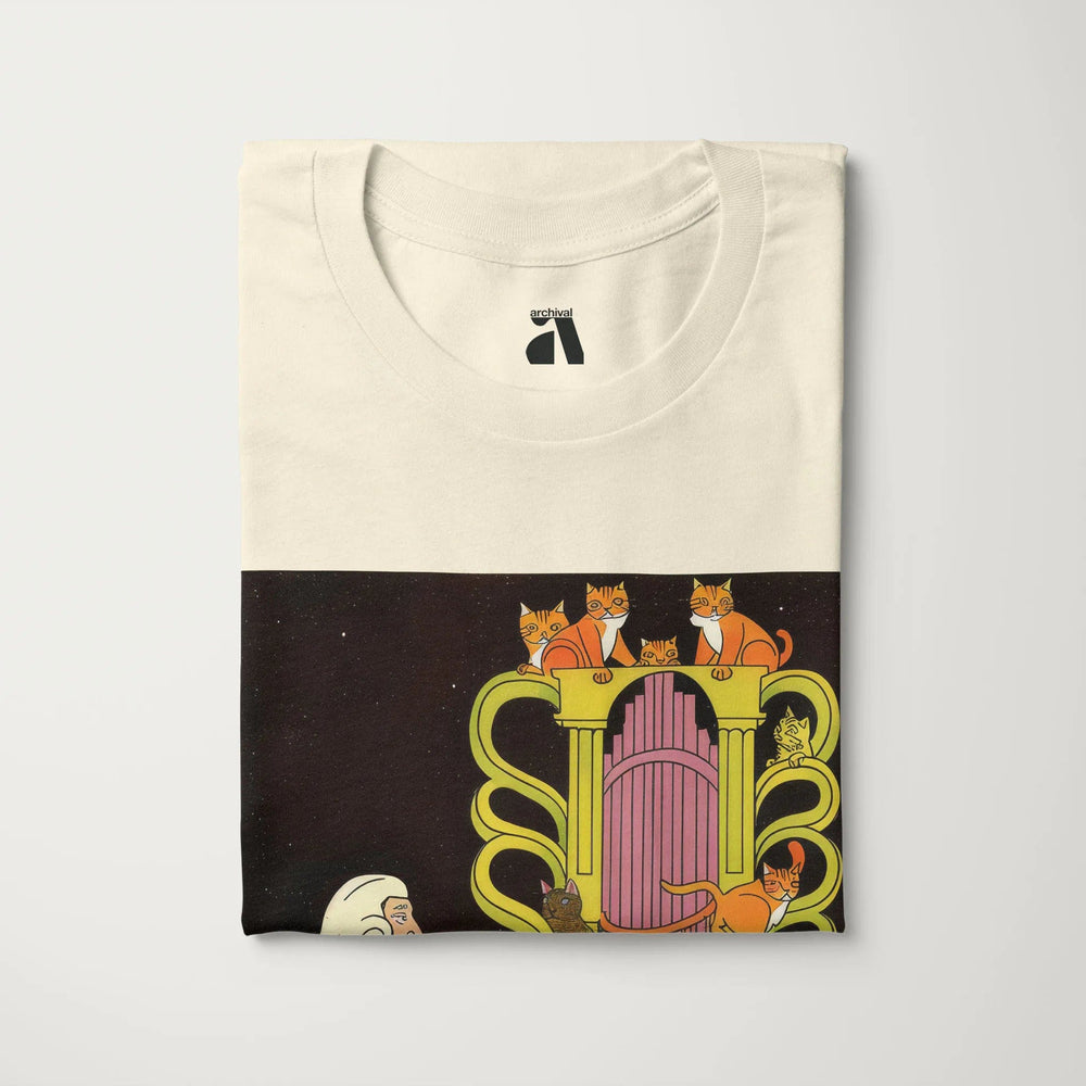 bach: organ cats classic tee in natural, folded