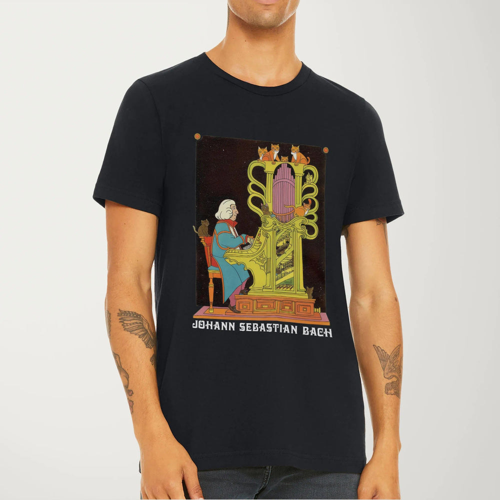 bach: organ cats classic tee in vintage black, worn