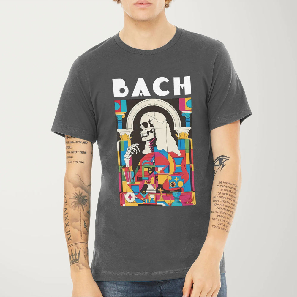 j.s. bach: skeleton classic tee in asphalt, worn