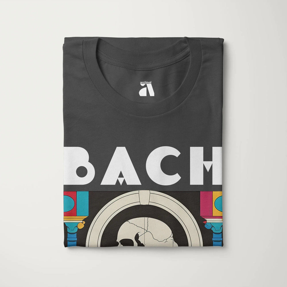 j.s. bach: skeleton classic tee in asphalt, folded