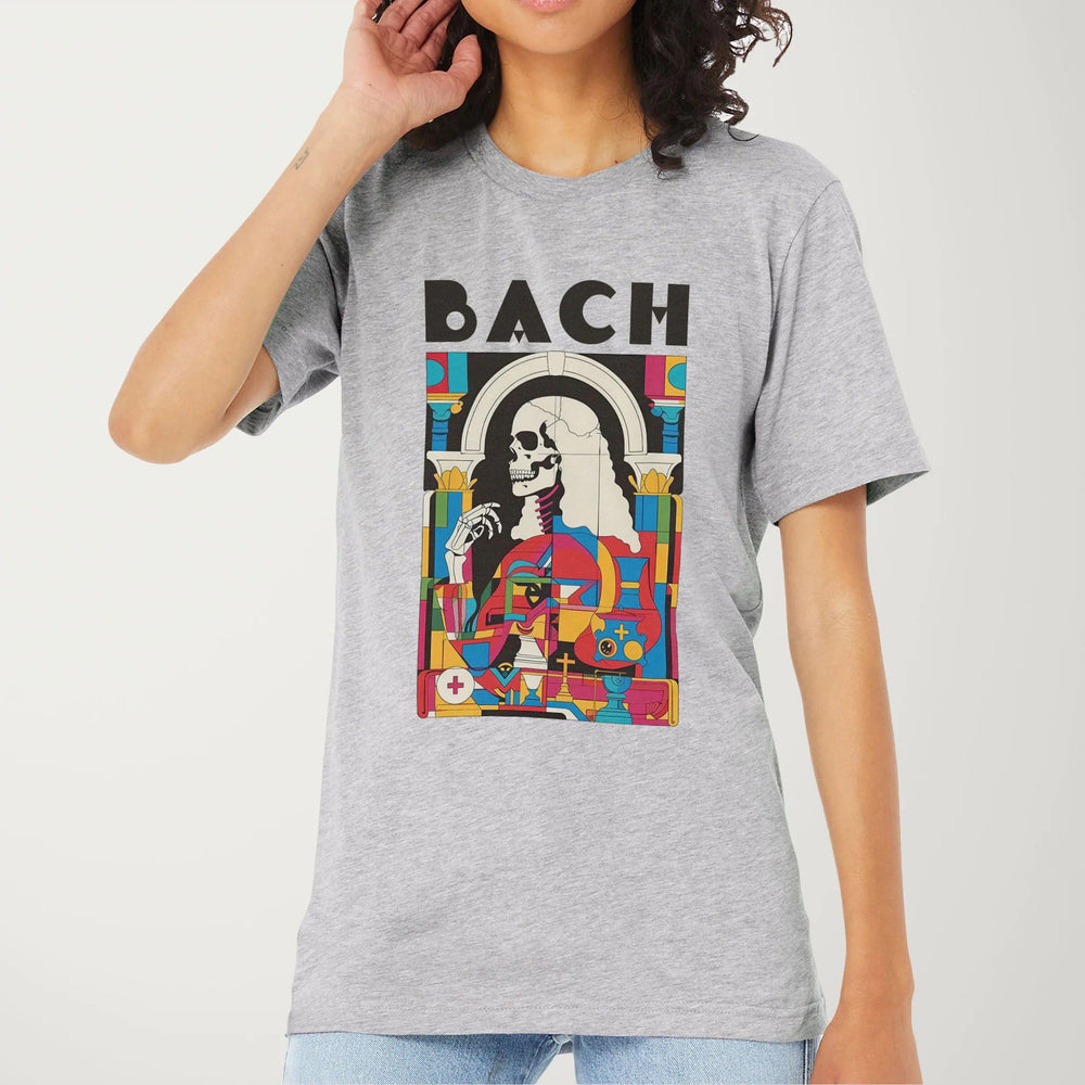 j.s. bach: skeleton classic tee in athletic heather, worn