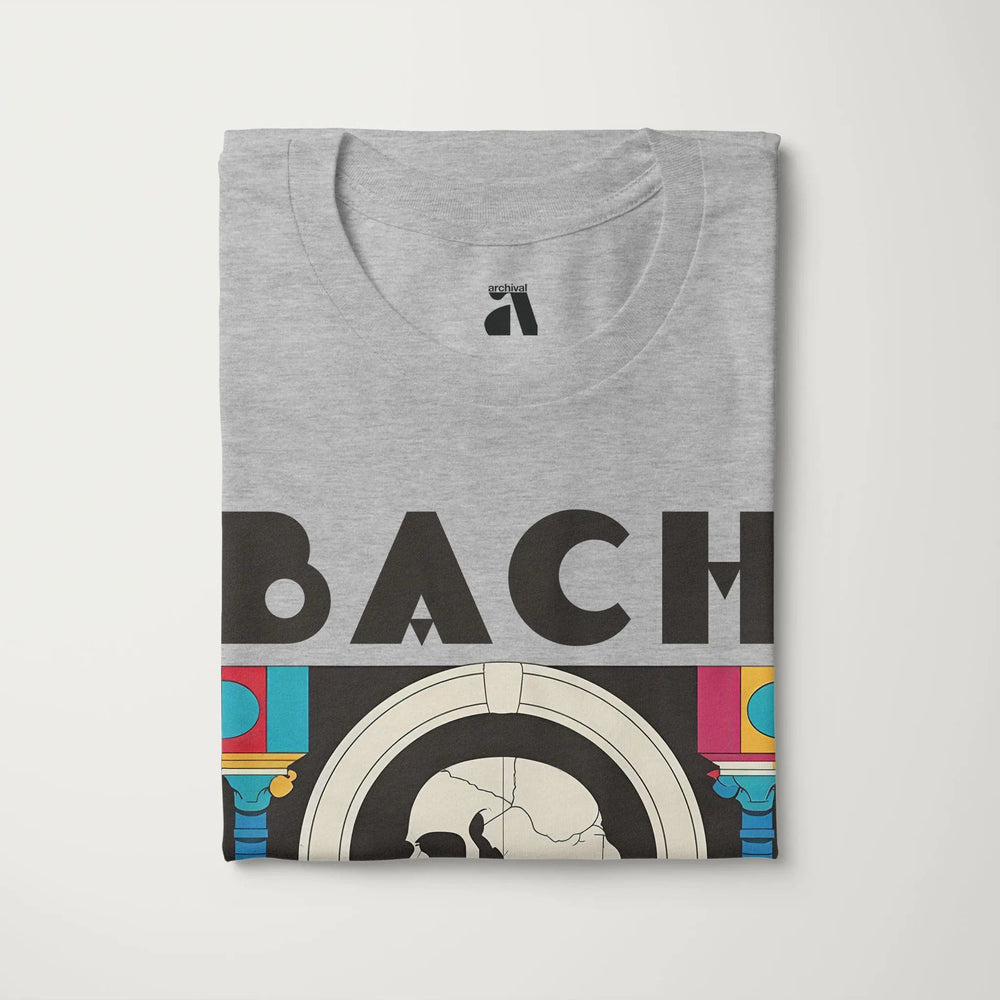j.s. bach: skeleton classic tee in athletic heather, folded