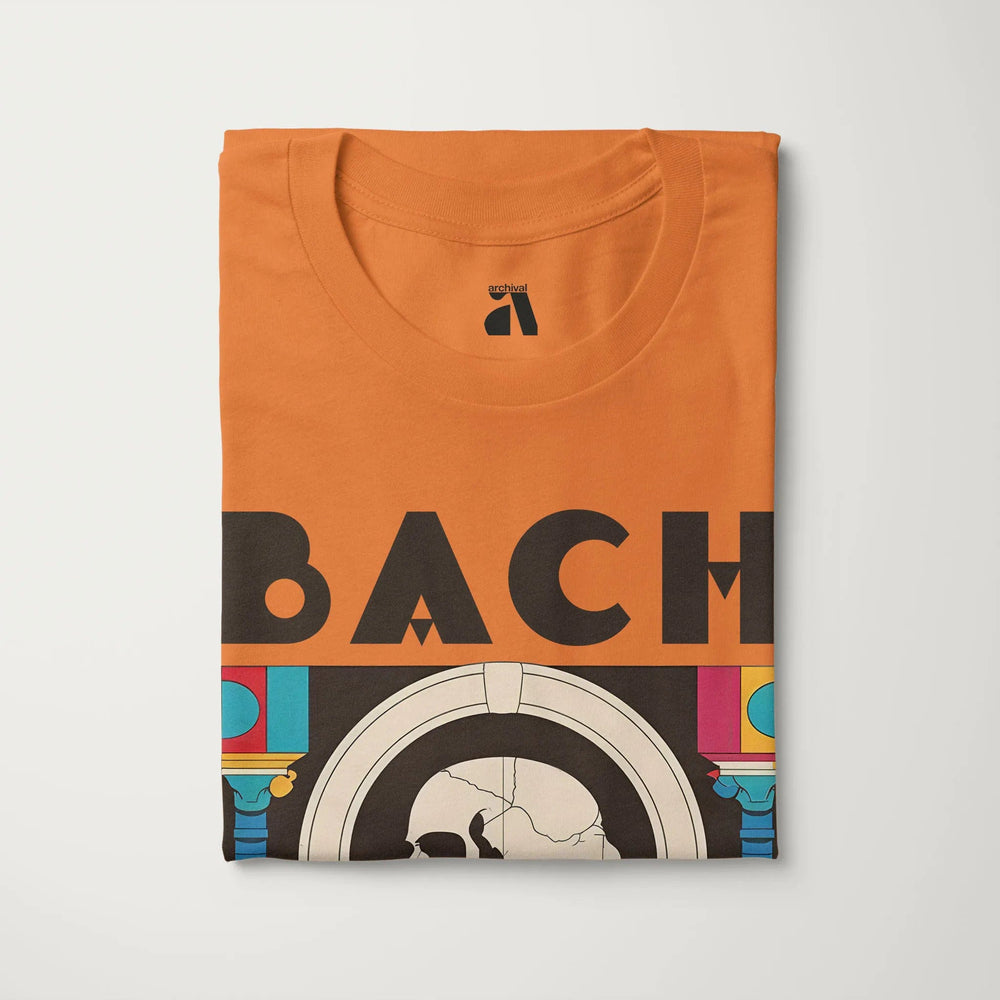 j.s. bach: skeleton classic tee in burnt orange, folded