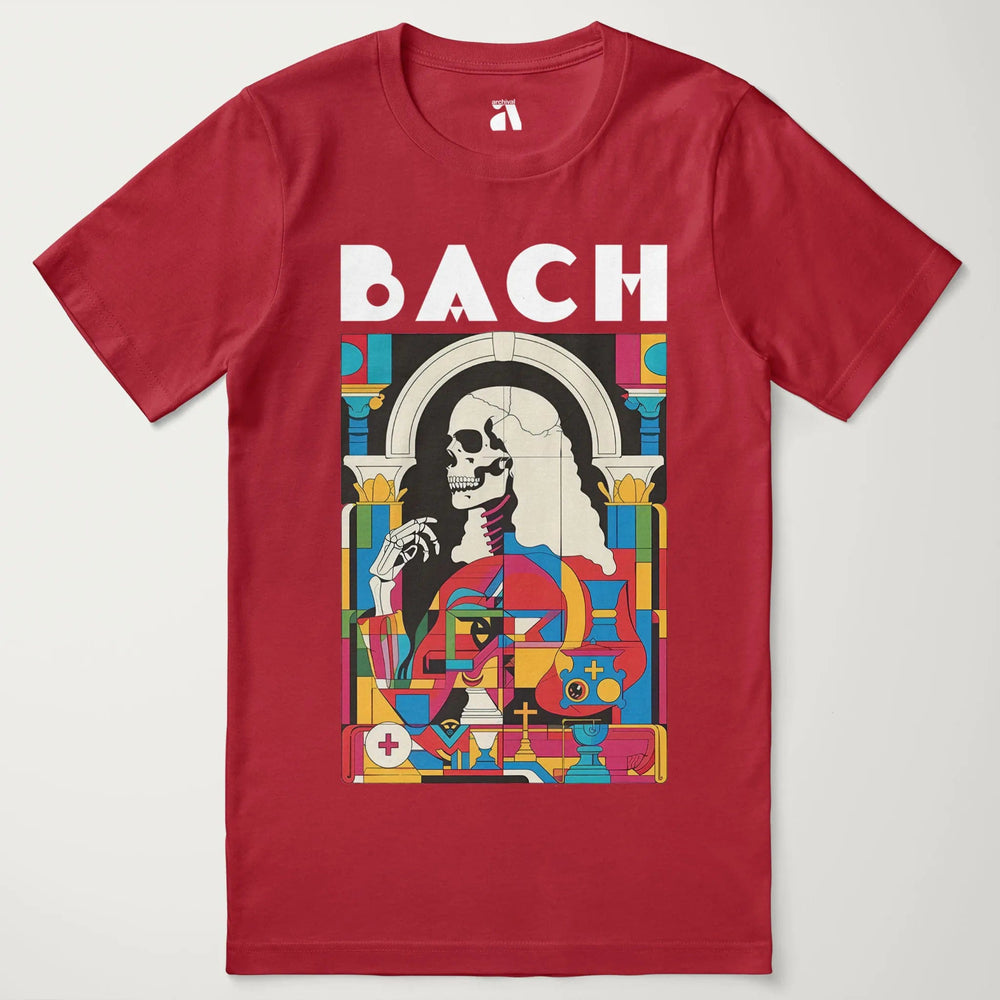 j.s. bach: skeleton classic tee in canvas red, laid flat