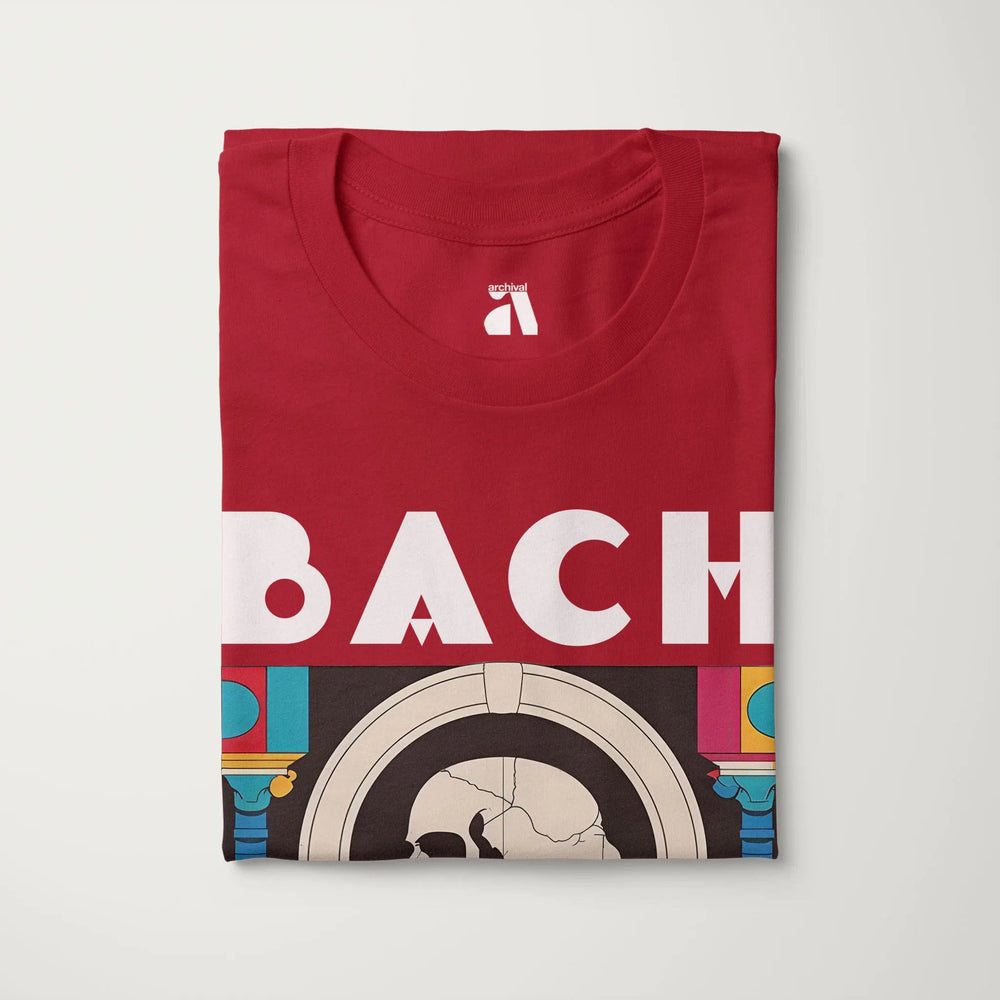 j.s. bach: skeleton classic tee in canvas red, folded