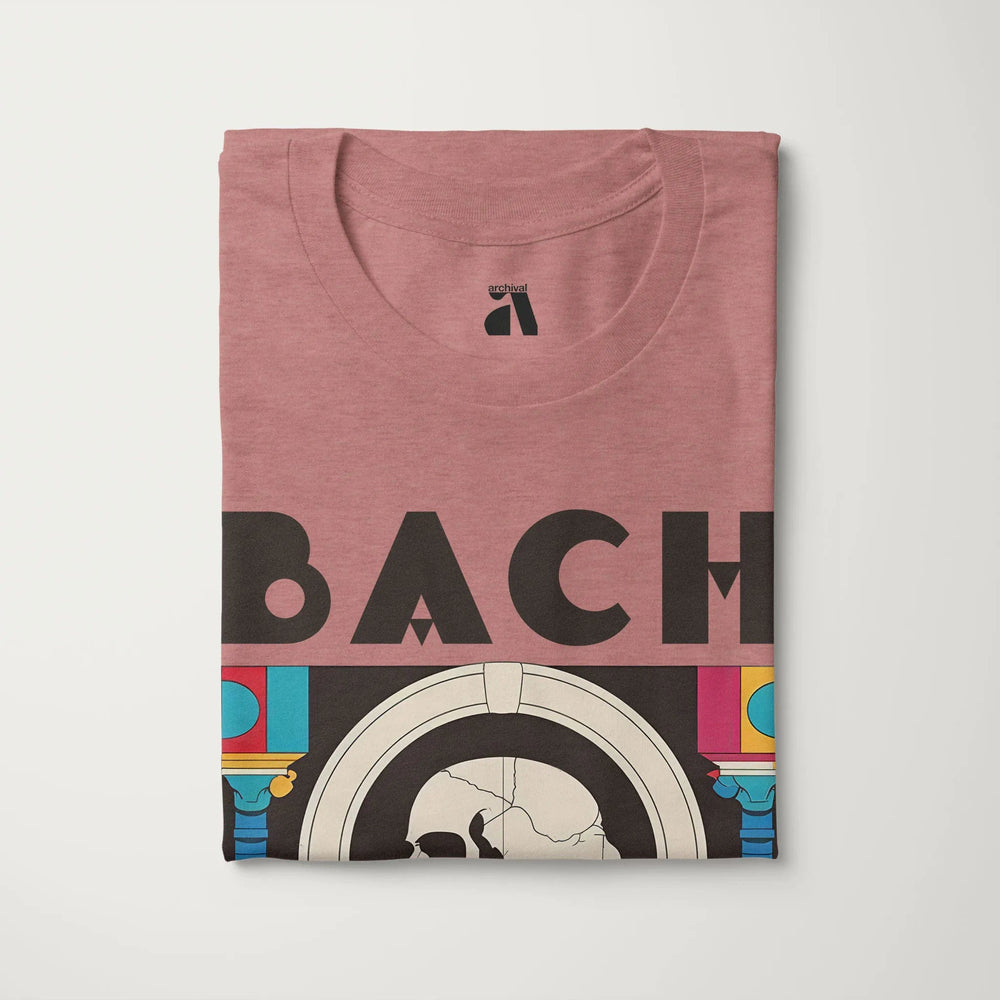 j.s. bach: skeleton classic tee in heather mauve, folded