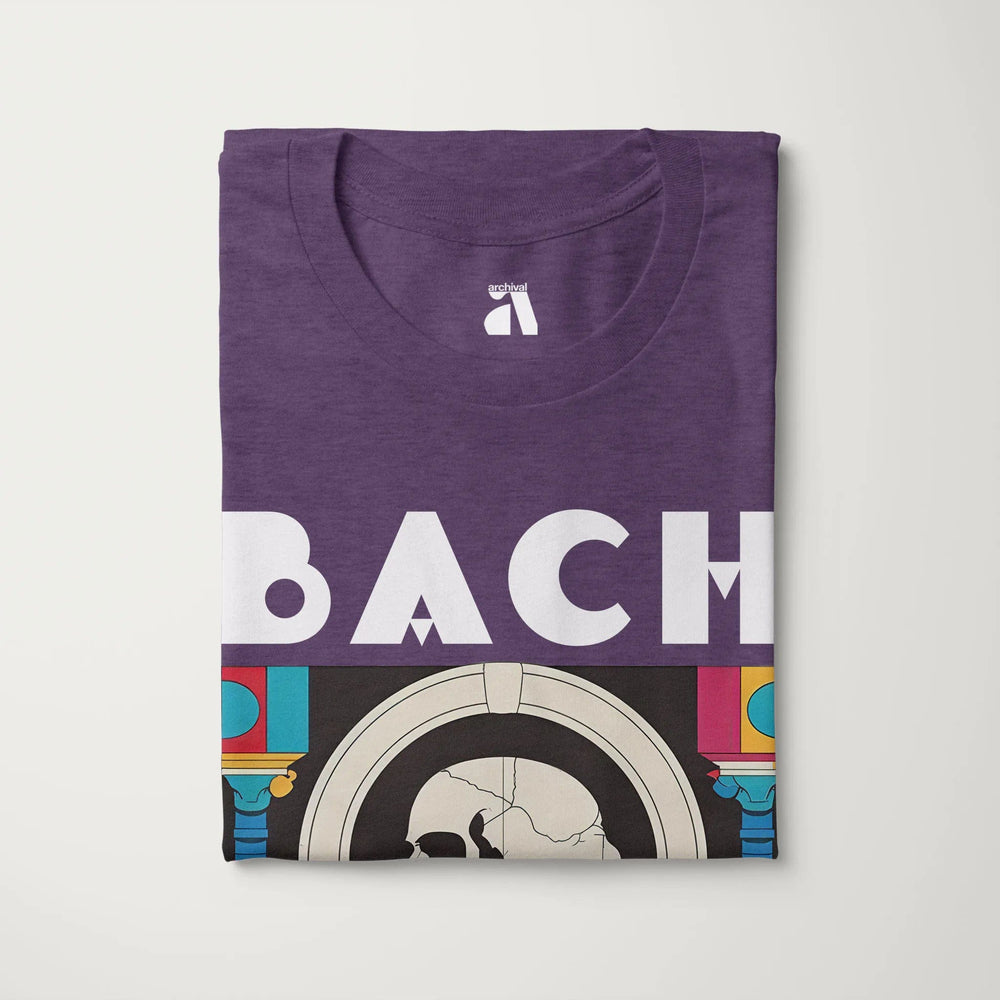 j.s. bach: skeleton classic tee in heather team purple, folded
