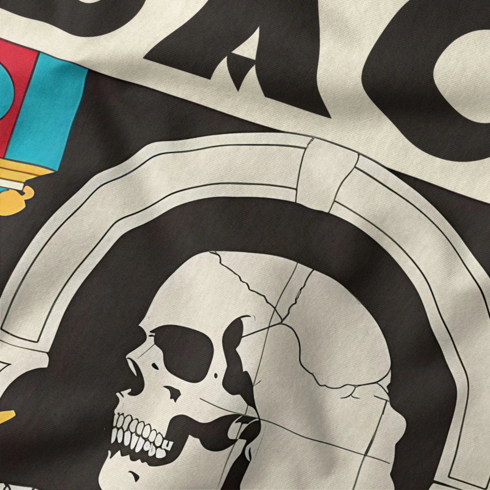 j.s. bach: skeleton classic tee in natural, close-up of the print