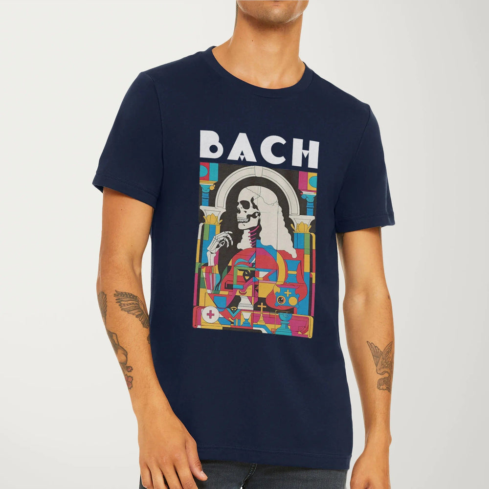j.s. bach: skeleton classic tee in navy, worn