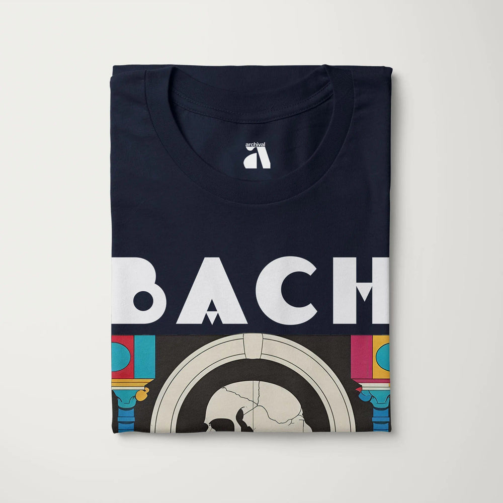 j.s. bach: skeleton classic tee in navy, folded