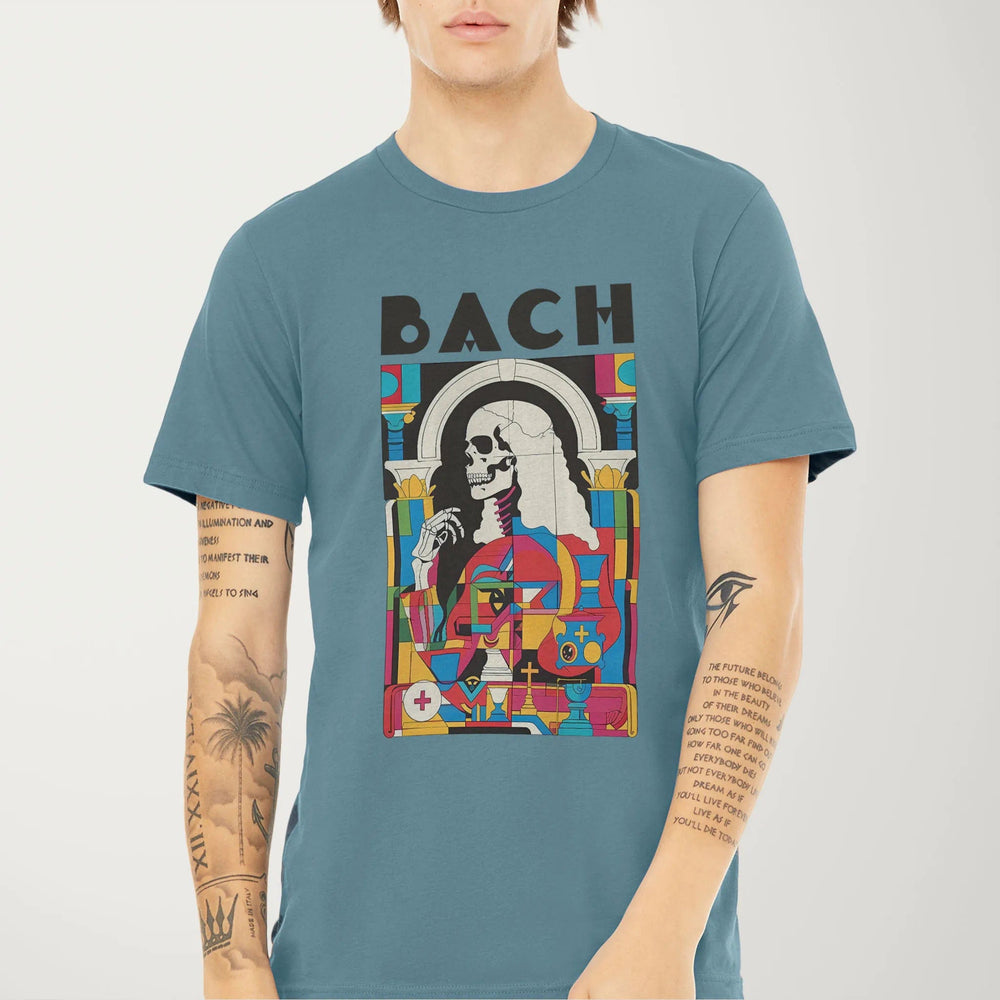j.s. bach: skeleton classic tee in steel blue, worn