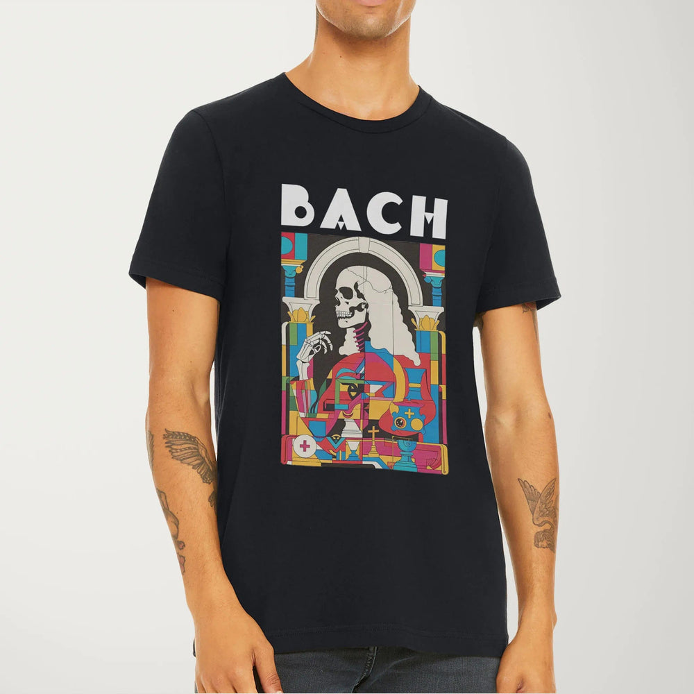 j.s. bach: skeleton classic tee in vintage black, worn