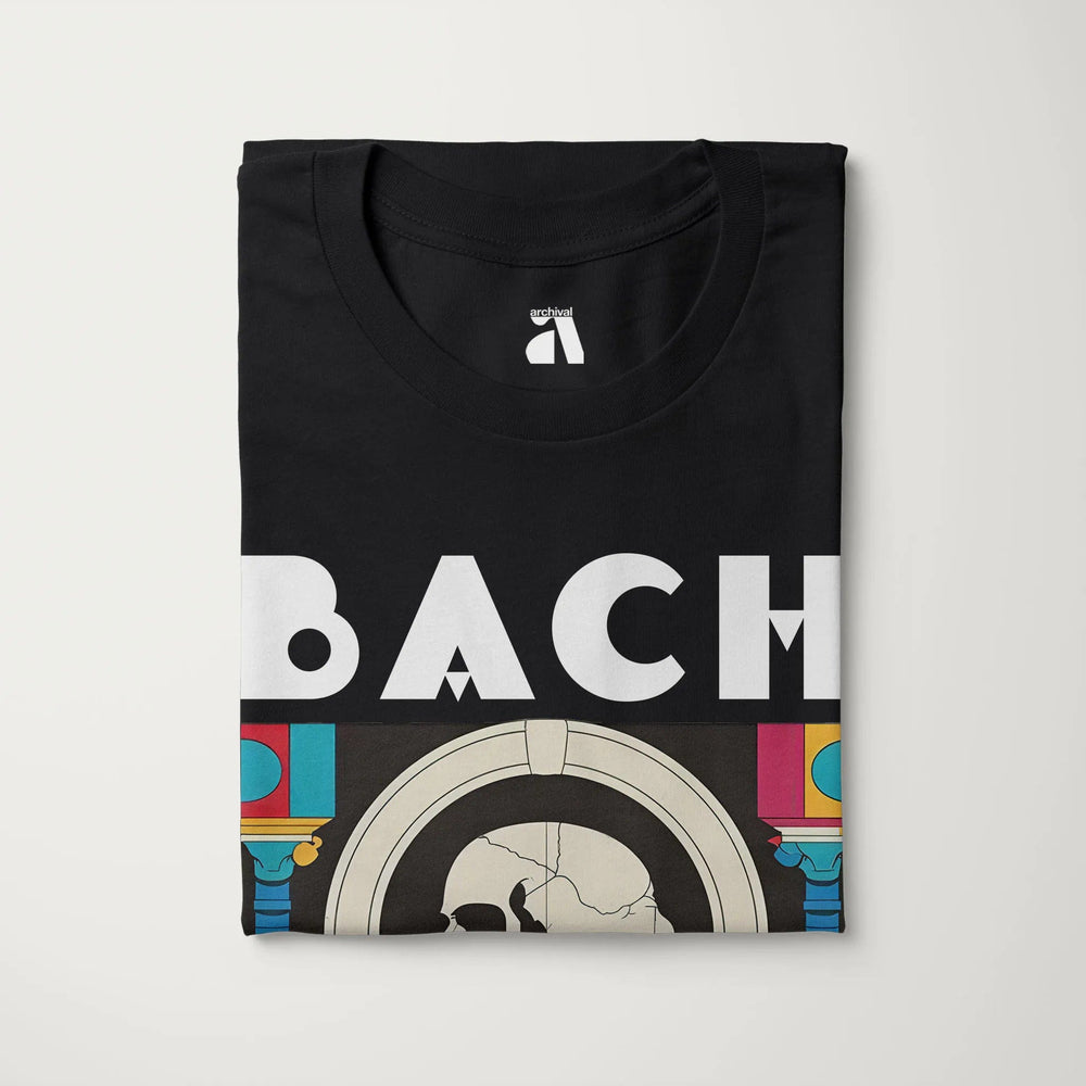 j.s. bach: skeleton classic tee in vintage black, folded