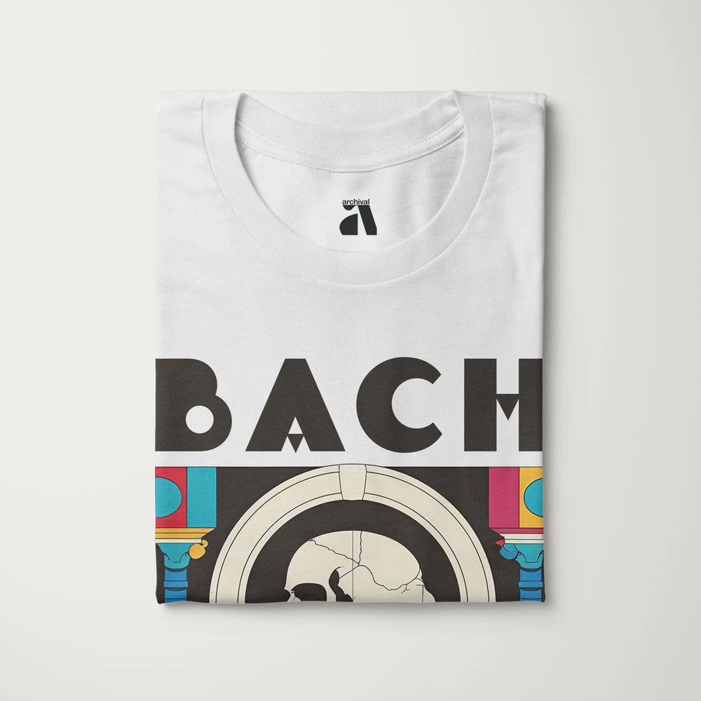 j.s. bach: skeleton classic tee in vintage white, folded