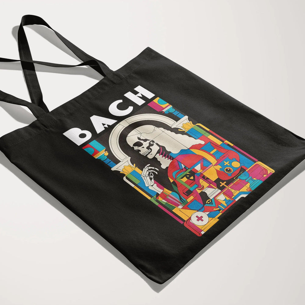 j.s. bach: skeleton canvas tote