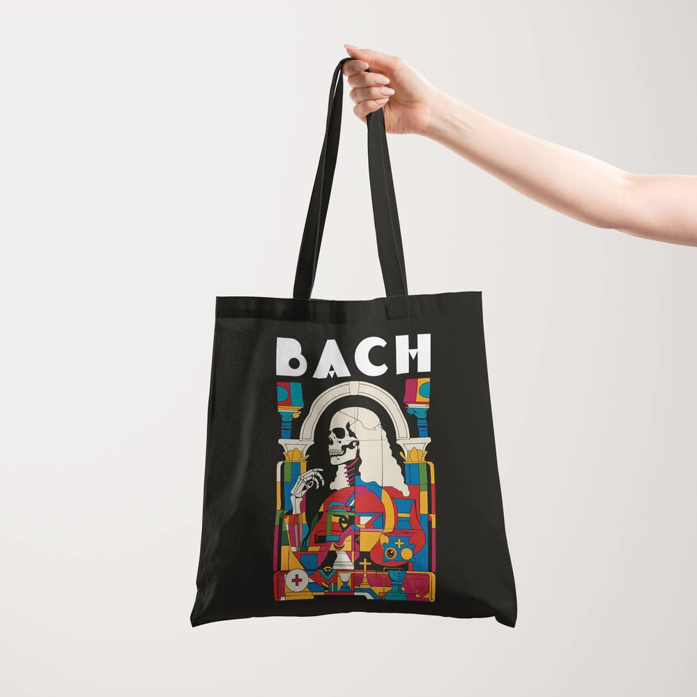 j.s. bach: skeleton canvas tote