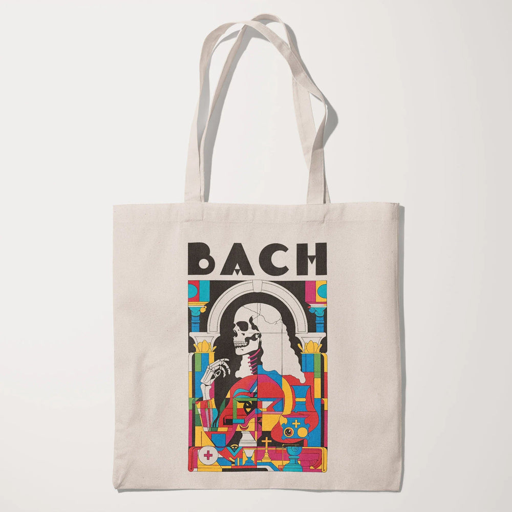 j.s. bach: skeleton canvas tote