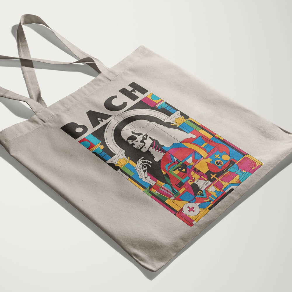 j.s. bach: skeleton canvas tote