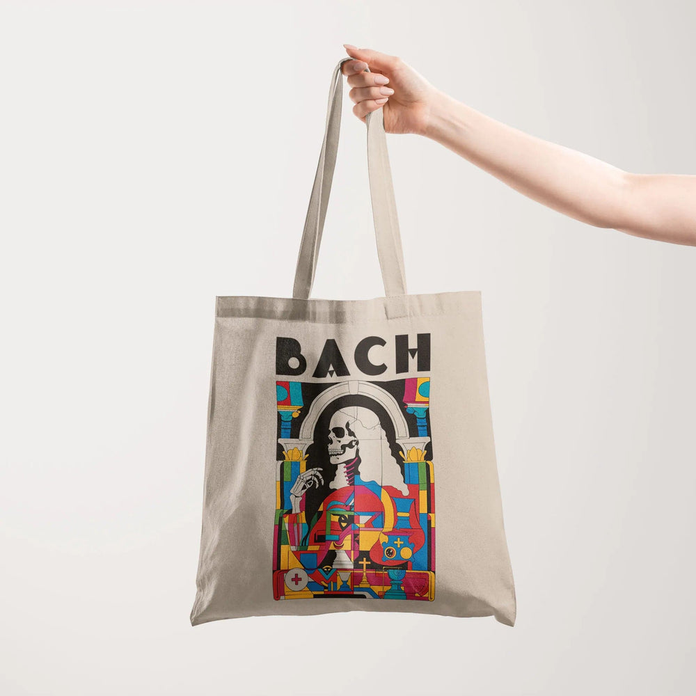 j.s. bach: skeleton canvas tote