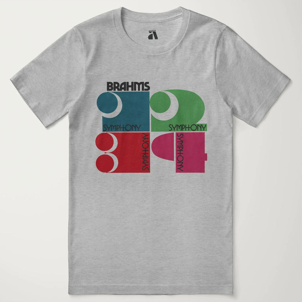 brahms: four symphonies classic tee in athletic heather, laid flat