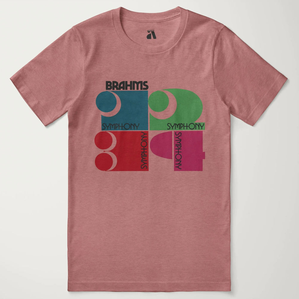 brahms: four symphonies classic tee in heather mauve, laid flat